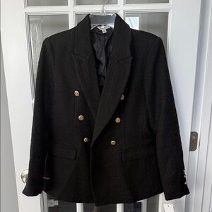 Elegant Black Blazer with Gold Buttons